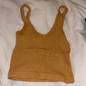 Gold urban outfitters ribbed cropped tank